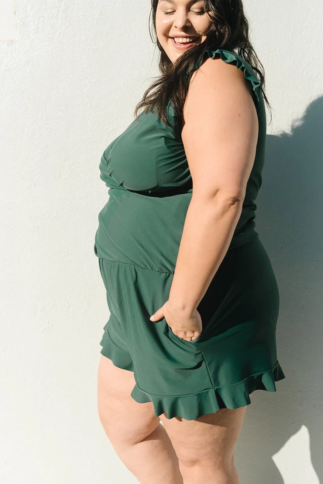 AGNIESZKA | Kostium kąpielowy z falbanami i wsparciem biustu