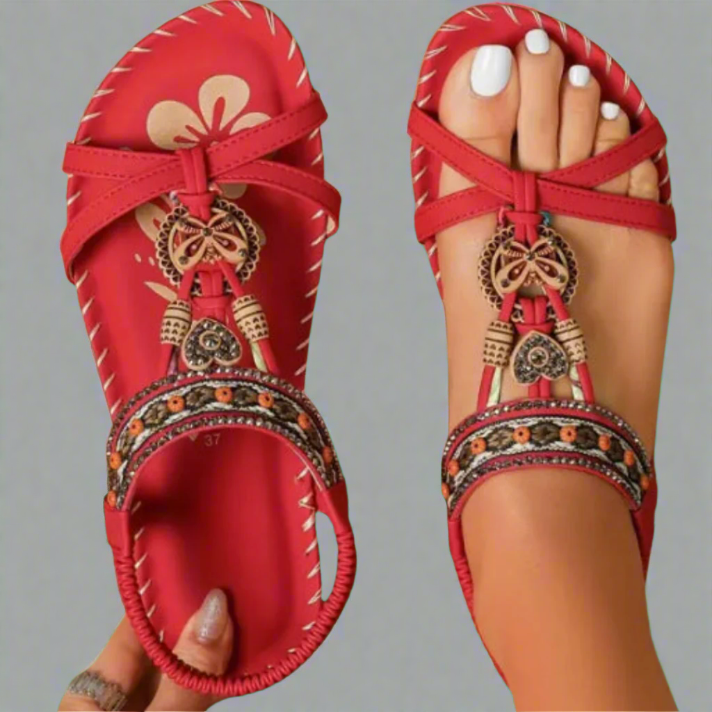 Corinna | Ręcznie Wykonane Sandały Letnie z Wysokiej Jakości Materiału