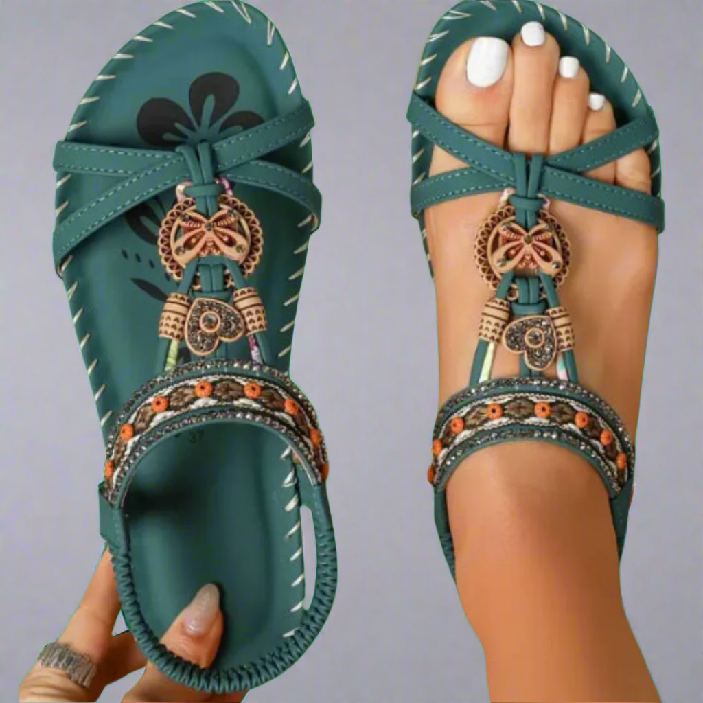 Corinna | Ręcznie Wykonane Sandały Letnie z Wysokiej Jakości Materiału